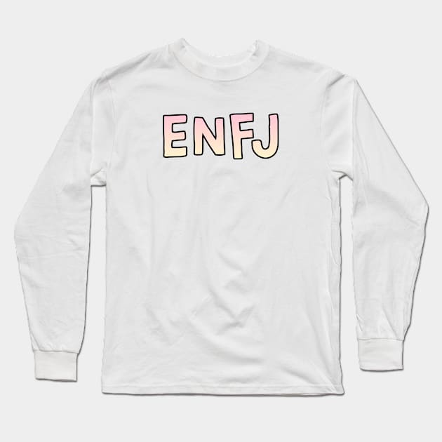 ENFJ Gradient Cartoony Text Long Sleeve T-Shirt by The MBTI Shop